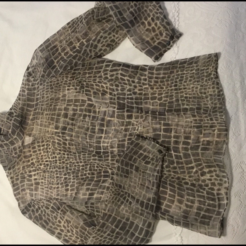 Sheer Reptile Print Blouse